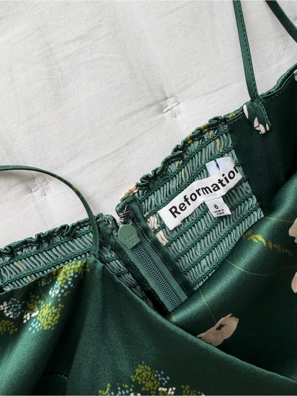 Reformation Frankie Silk Maxi Dress in Buena Green Floral - Picture 9 of 12